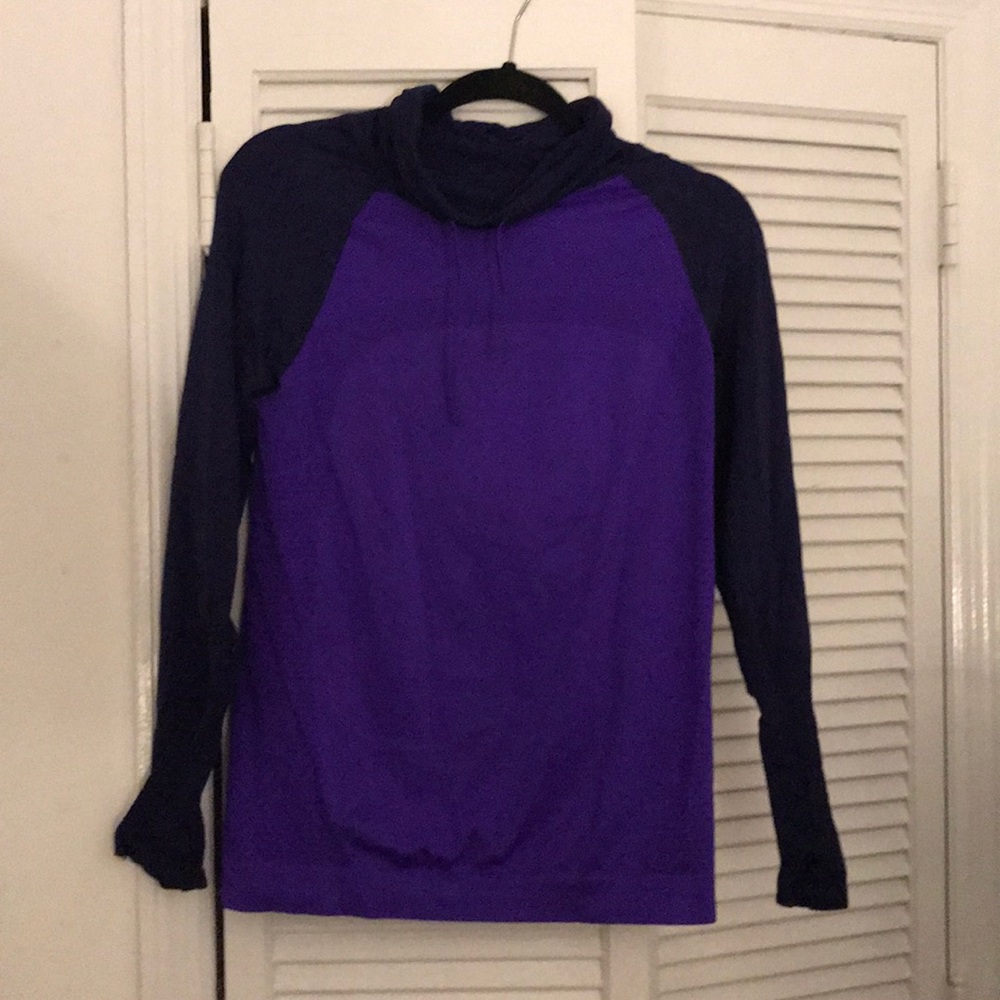 Cowl-neck workout sweatshirt